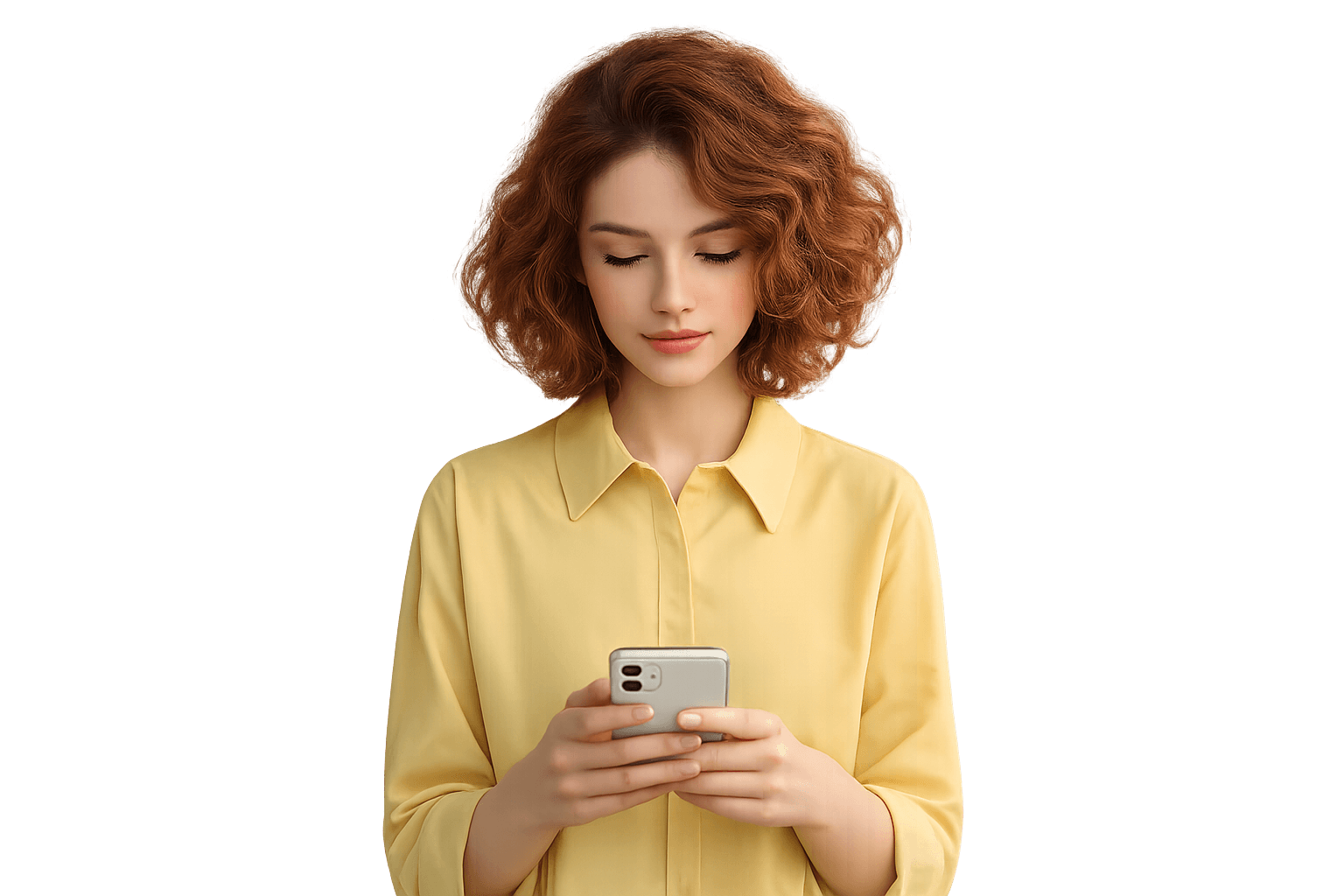 Person chatting with AI agent on phone